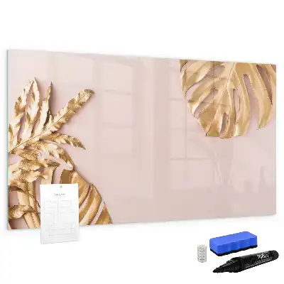 Magnetická kreslící tabule se vzorem zlatých tropických listů