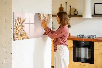 Magnetická kreslící tabule se vzorem zlatých tropických listů