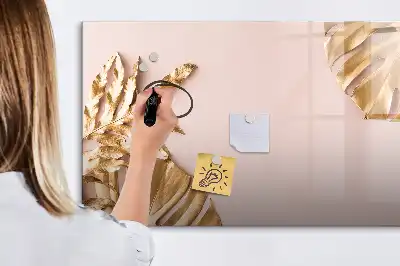 Magnetická kreslící tabule se vzorem zlatých tropických listů