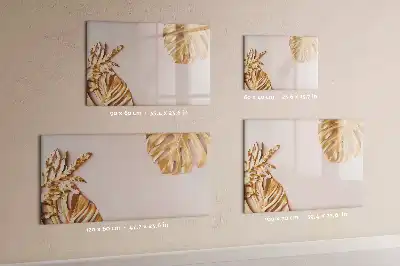 Magnetická kreslící tabule se vzorem zlatých tropických listů
