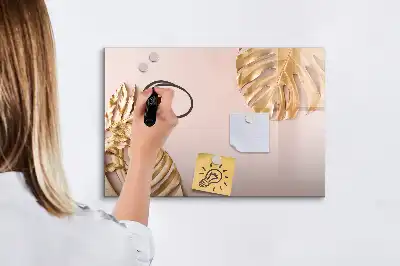 Magnetická kreslící tabule se vzorem zlatých tropických listů