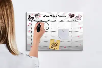 Magnetická tabule na psaní stylový měsíční plánovač