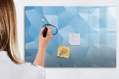 Popisovatelná magnetická tabule s motivem abstrakce trojúhelníků