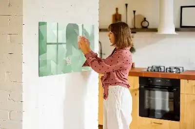 Popisovatelná magnetická tabule motivem abstrakce trojúhelníků