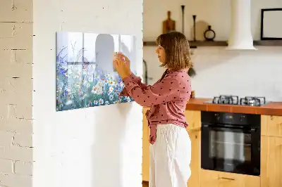Magnetická kreslící tabule v motivu motýl na louce