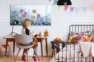 Magnetická kreslící tabule v motivu motýl na louce