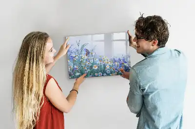 Magnetická kreslící tabule v motivu motýl na louce