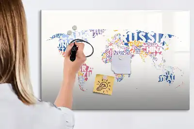 Magnetická popisovatelná tabule mapa světa
