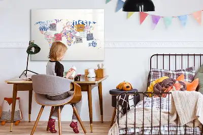 Magnetická popisovatelná tabule mapa světa