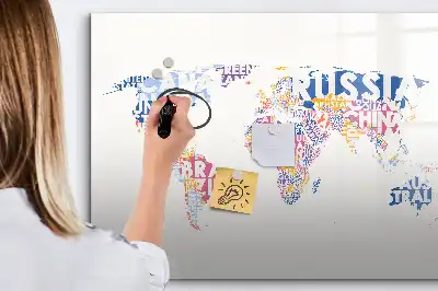 Magnetická popisovatelná tabule mapa světa