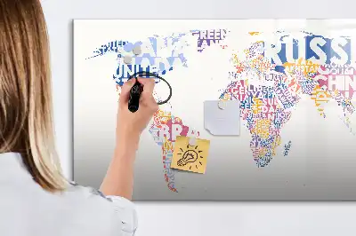 Magnetická popisovatelná tabule mapa světa