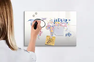 Magnetická popisovatelná tabule mapa světa