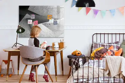 Popisovatelná magnetická tabule s motivem abstrakce trojúhelníku