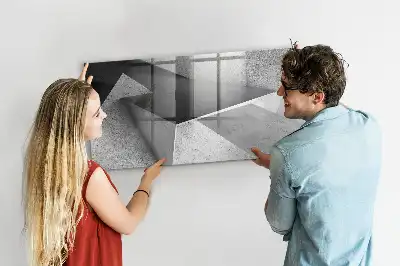 Popisovatelná magnetická tabule s motivem abstrakce trojúhelníku