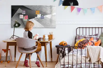 Popisovatelná magnetická tabule s motivem abstrakce trojúhelníku