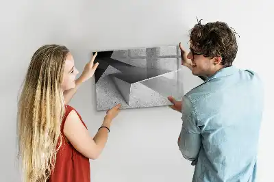 Popisovatelná magnetická tabule s motivem abstrakce trojúhelníku
