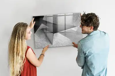 Popisovatelná magnetická tabule s motivem abstrakce trojúhelníku