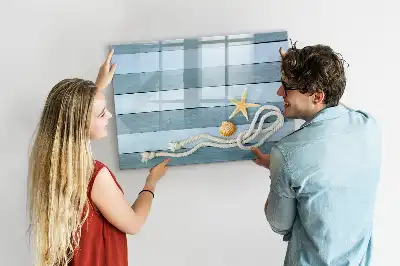 Magnetická kreslící tabule s motivem rostlin a mušlí