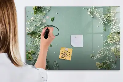 Popisovatelná magnetická tabule motiv jemné květiny