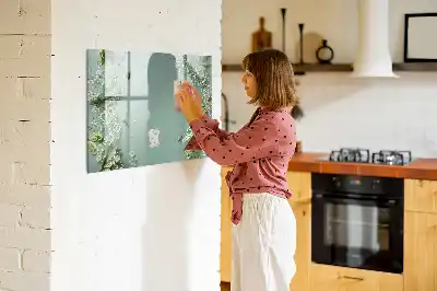Popisovatelná magnetická tabule motiv jemné květiny