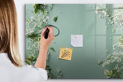 Popisovatelná magnetická tabule motiv jemné květiny