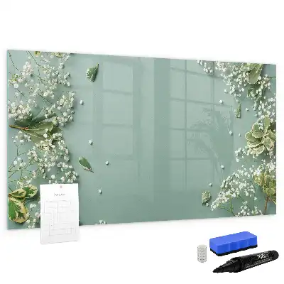 Popisovatelná magnetická tabule motiv jemné květiny