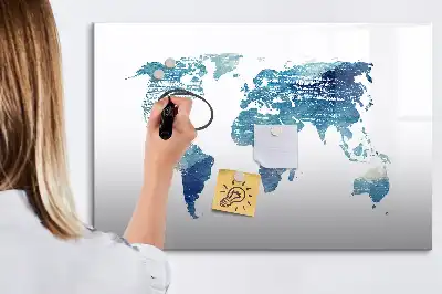 Magnetická kreslící tabule ve tvaru mapy světa