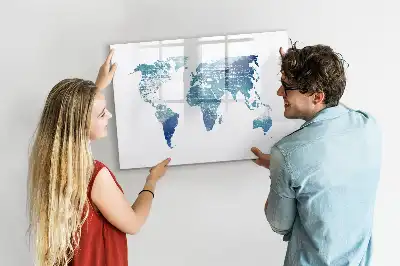 Magnetická kreslící tabule ve tvaru mapy světa