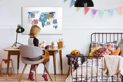 Magnetická kreslící tabule ve tvaru mapy světa