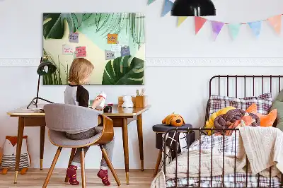 Popisovatelná magnetická tabule s motivem listů monstery