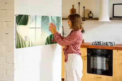 Popisovatelná magnetická tabule s motivem listů monstery