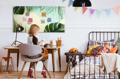 Popisovatelná magnetická tabule s motivem listů monstery