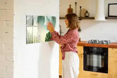 Popisovatelná magnetická tabule s motivem listů monstery
