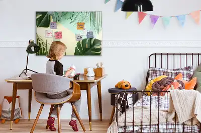Popisovatelná magnetická tabule s motivem listů monstery