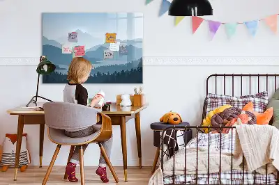 Popisovatelná magnetická tabule s motivem horské krajiny