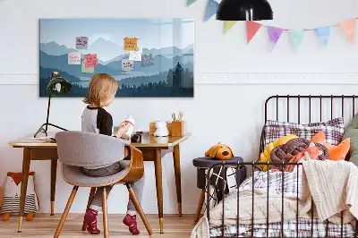 Popisovatelná magnetická tabule s motivem horské krajiny