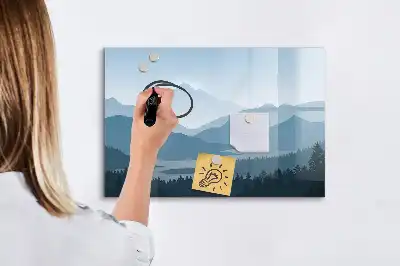 Popisovatelná magnetická tabule s motivem horské krajiny