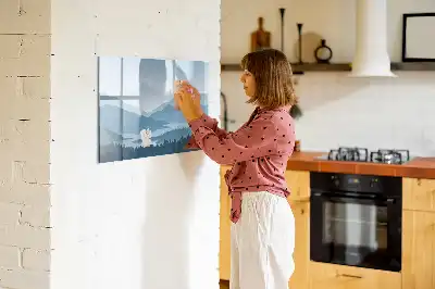 Popisovatelná magnetická tabule s motivem horské krajiny