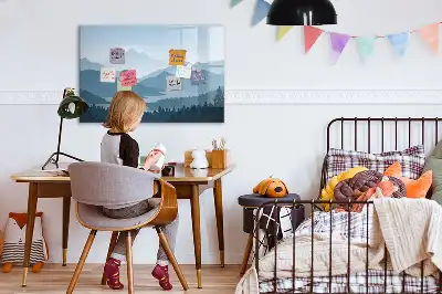 Popisovatelná magnetická tabule s motivem horské krajiny