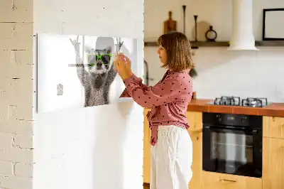 Popisovatelná magnetická tabule s motivem sukulentů v brýlích