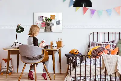 Popisovatelná magnetická tabule s motivem sukulentů v brýlích
