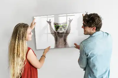 Popisovatelná magnetická tabule s motivem sukulentů v brýlích