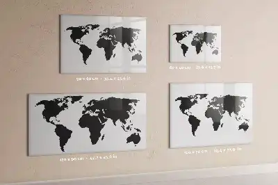 Magnetická kreslící tabule v designu černé mapy světa