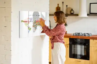 Magnetická kreslící tabule mapa s vlajkami