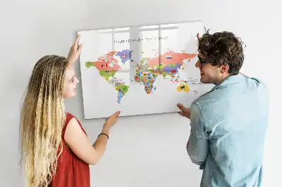 Magnetická kreslící tabule mapa s vlajkami