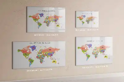 Magnetická kreslící tabule mapa s vlajkami