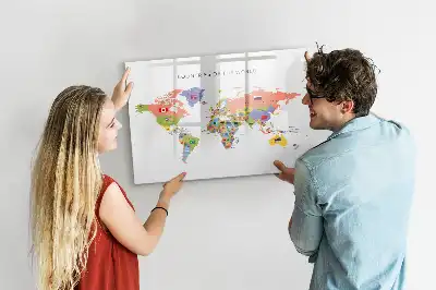 Magnetická kreslící tabule mapa s vlajkami
