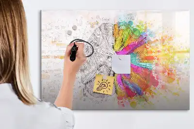 Popisovatelná magnetická tabule s motivem abstrakce mozku