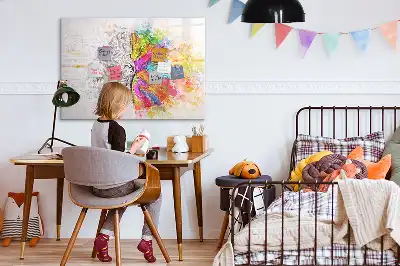 Popisovatelná magnetická tabule s motivem abstrakce mozku