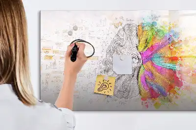Popisovatelná magnetická tabule s motivem abstrakce mozku